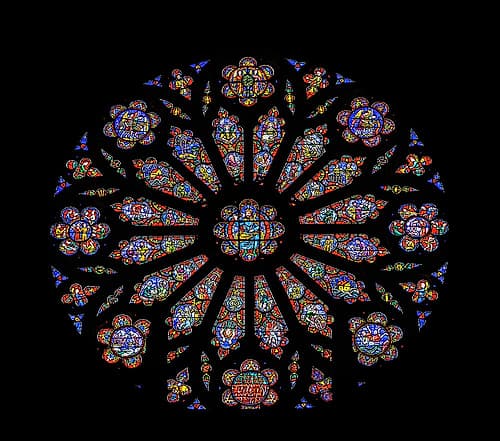 Rose window stained glass, Washington National Cathedral, Washington DC. Construction started 1907. Games and Sports Print